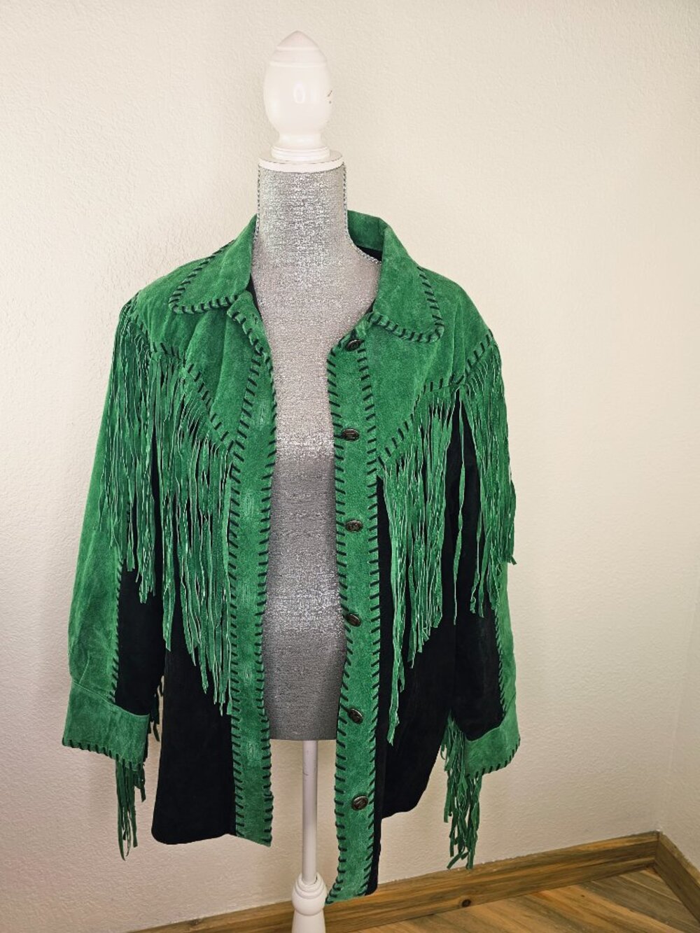 Bob Mackie Vintage Wearable Art Suede Leather Jacket Size Large - Picture 4 of 8